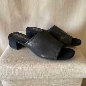Anne Klein Black Textured Mules